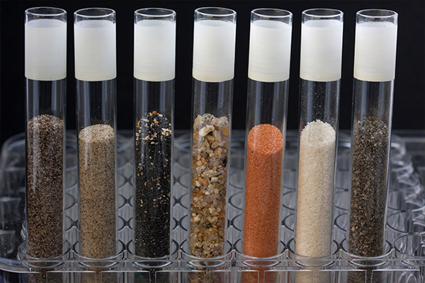 An image of soil test samples